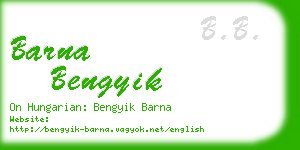 barna bengyik business card